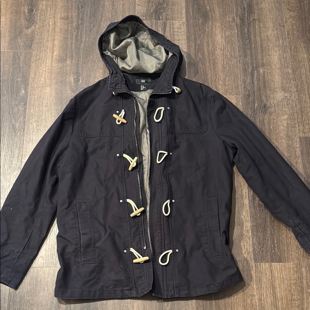 Men's Black Pea Coat Style Jakcet